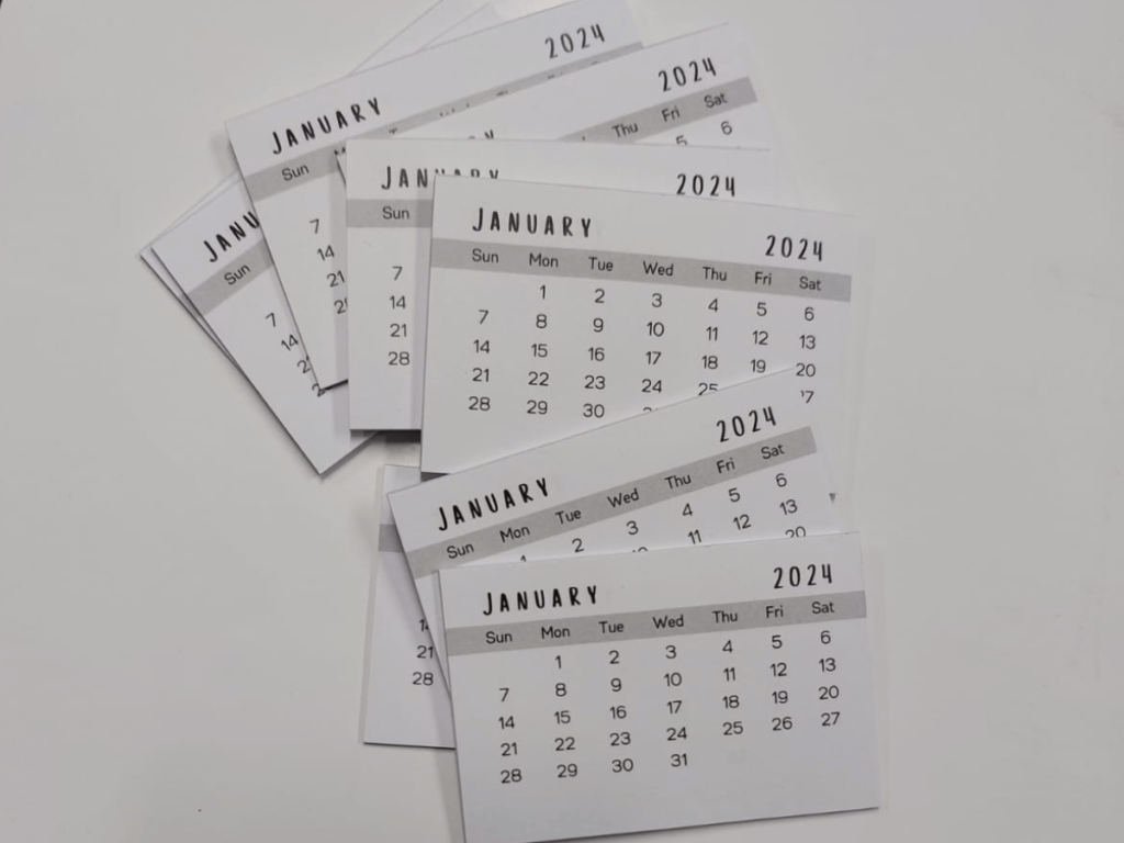 Mini Calendar Tabs 2024 Papertisserie